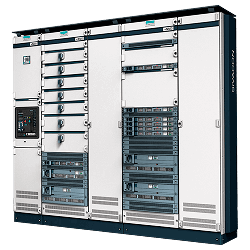Imagem de um equipamento de centro de dados de alta tecnologia, com diversos componentes eletrônicos e servidores para armazenamento de dados.